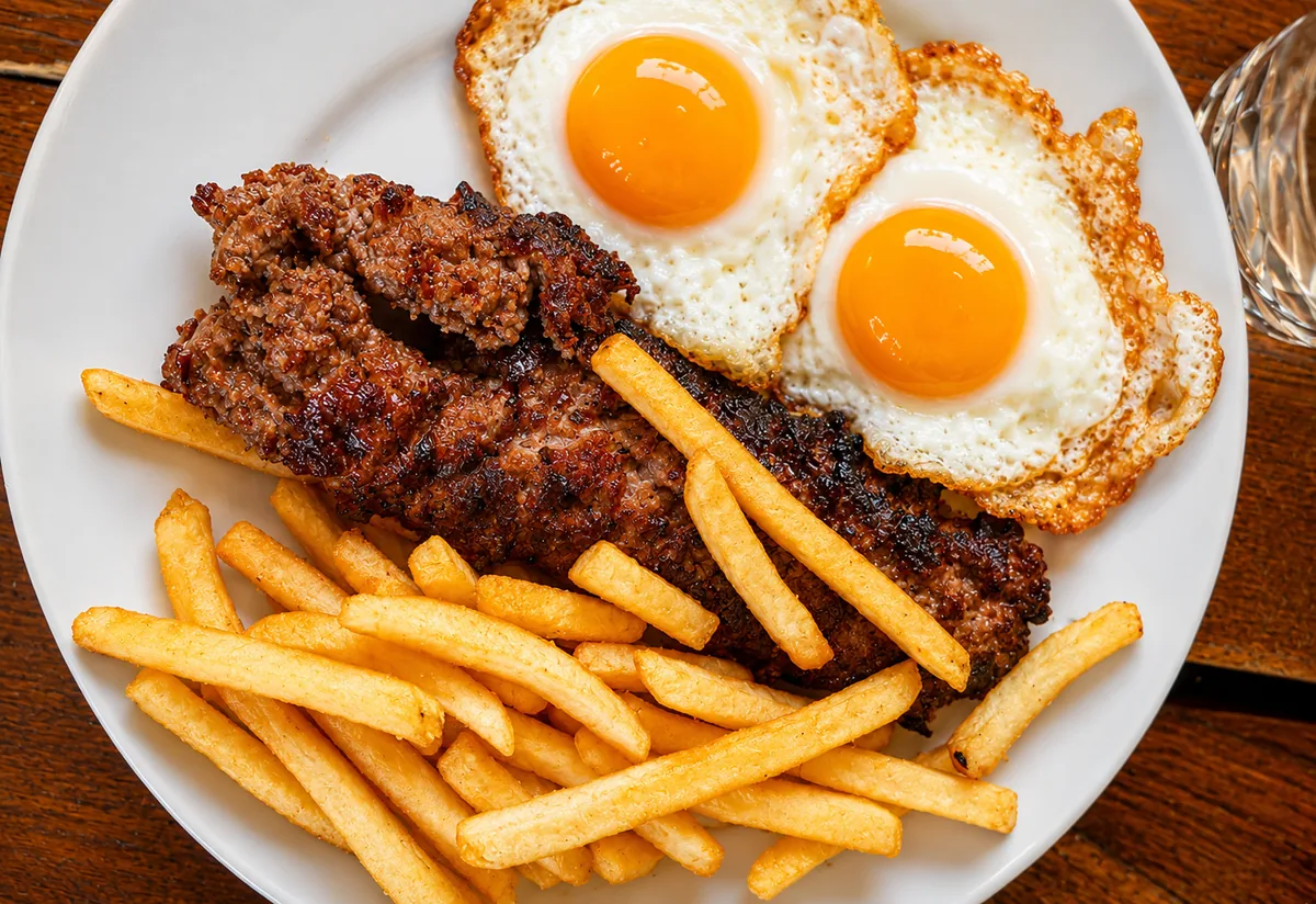 Huevos con patatas y longaniza